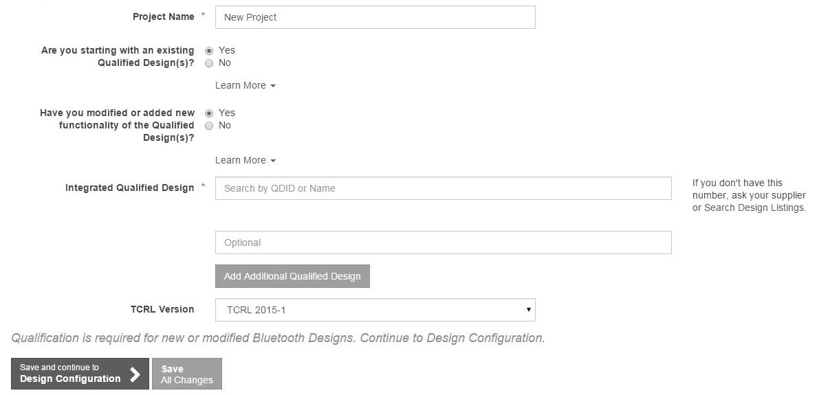 Early version of project basics questionnaire